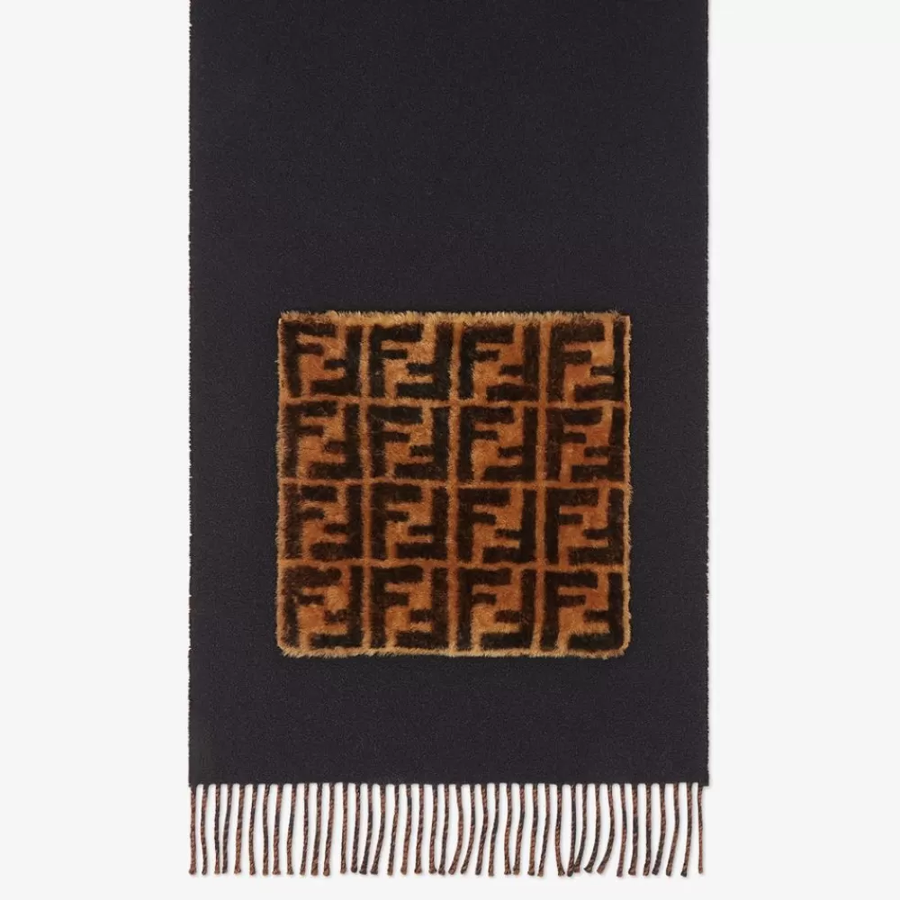 Sciarpe E Poncho>Fendi Sciarpa In Lana E Cashmere Nera