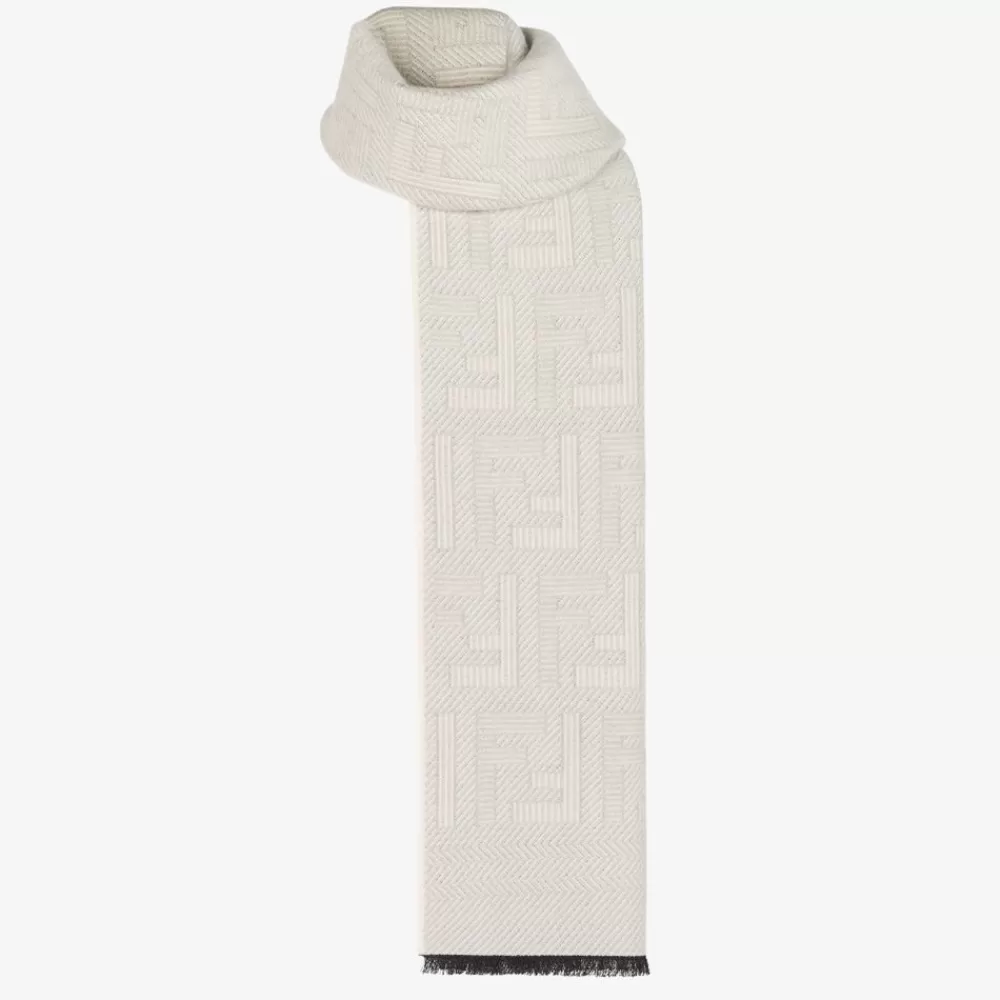 Sciarpe>Fendi Sciarpa In Lana E Seta Tortora