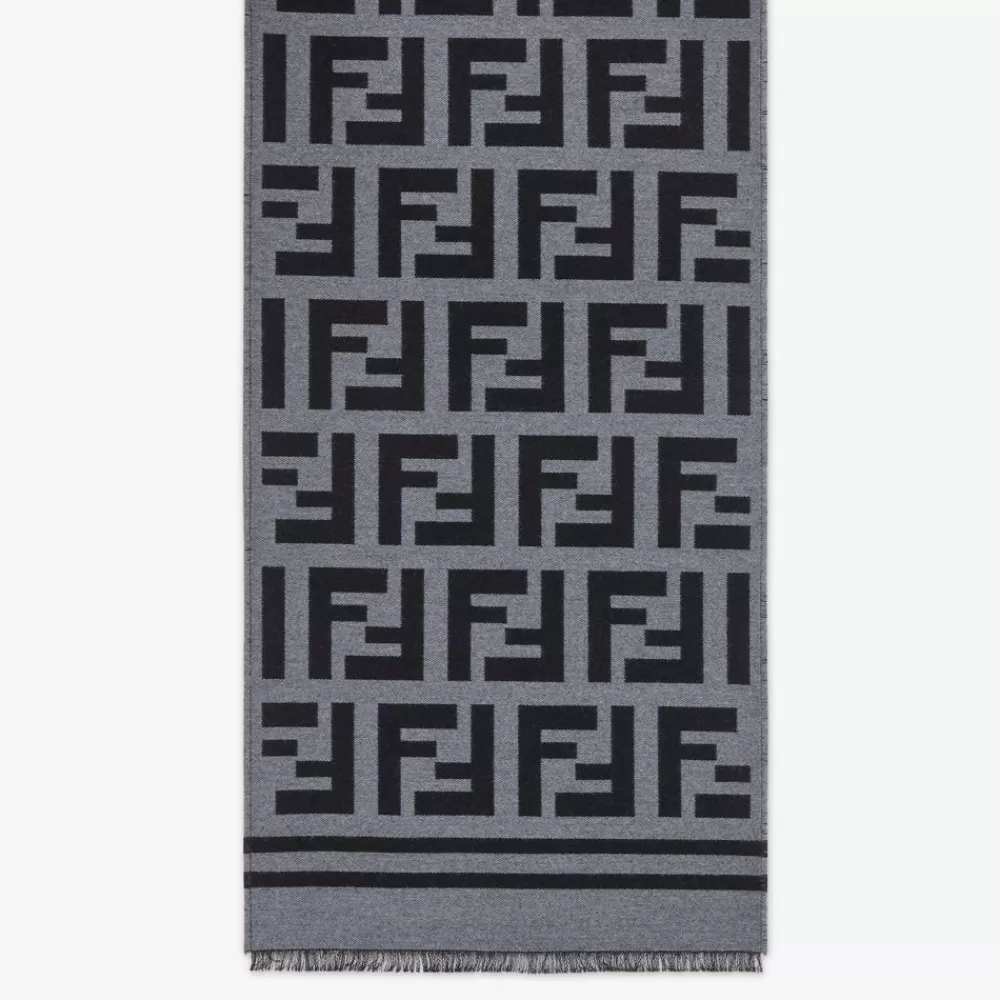 Sciarpe>Fendi Sciarpa In Lana Nera