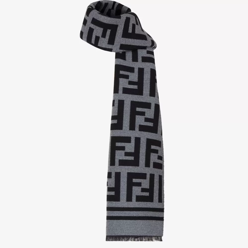 Sciarpe>Fendi Sciarpa In Lana Nera