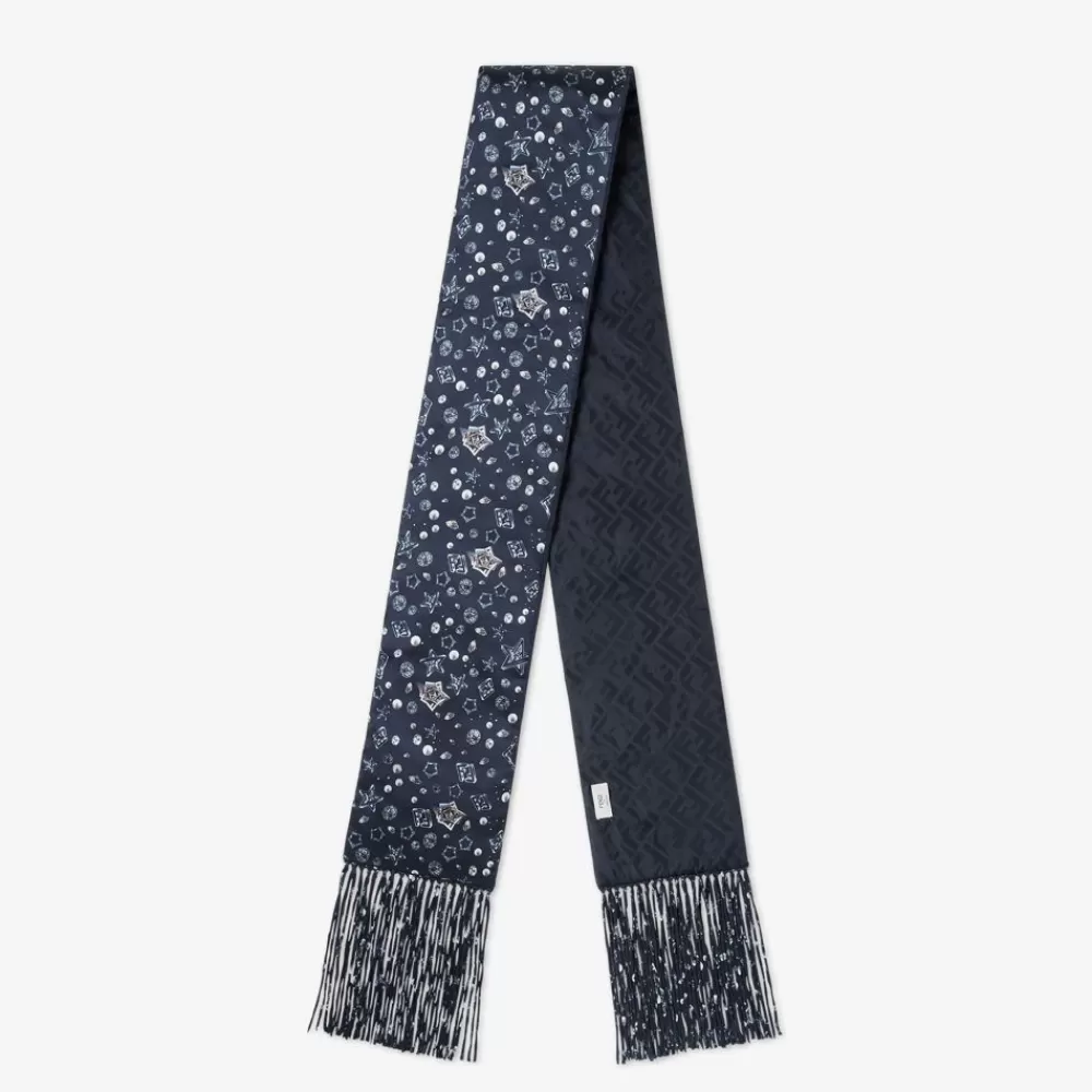 Sciarpe E Poncho>Fendi Sciarpa In Nylon Blu