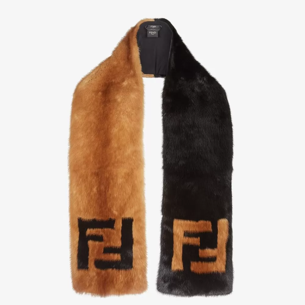 Sciarpe E Poncho>Fendi Sciarpa In Visone Color Block