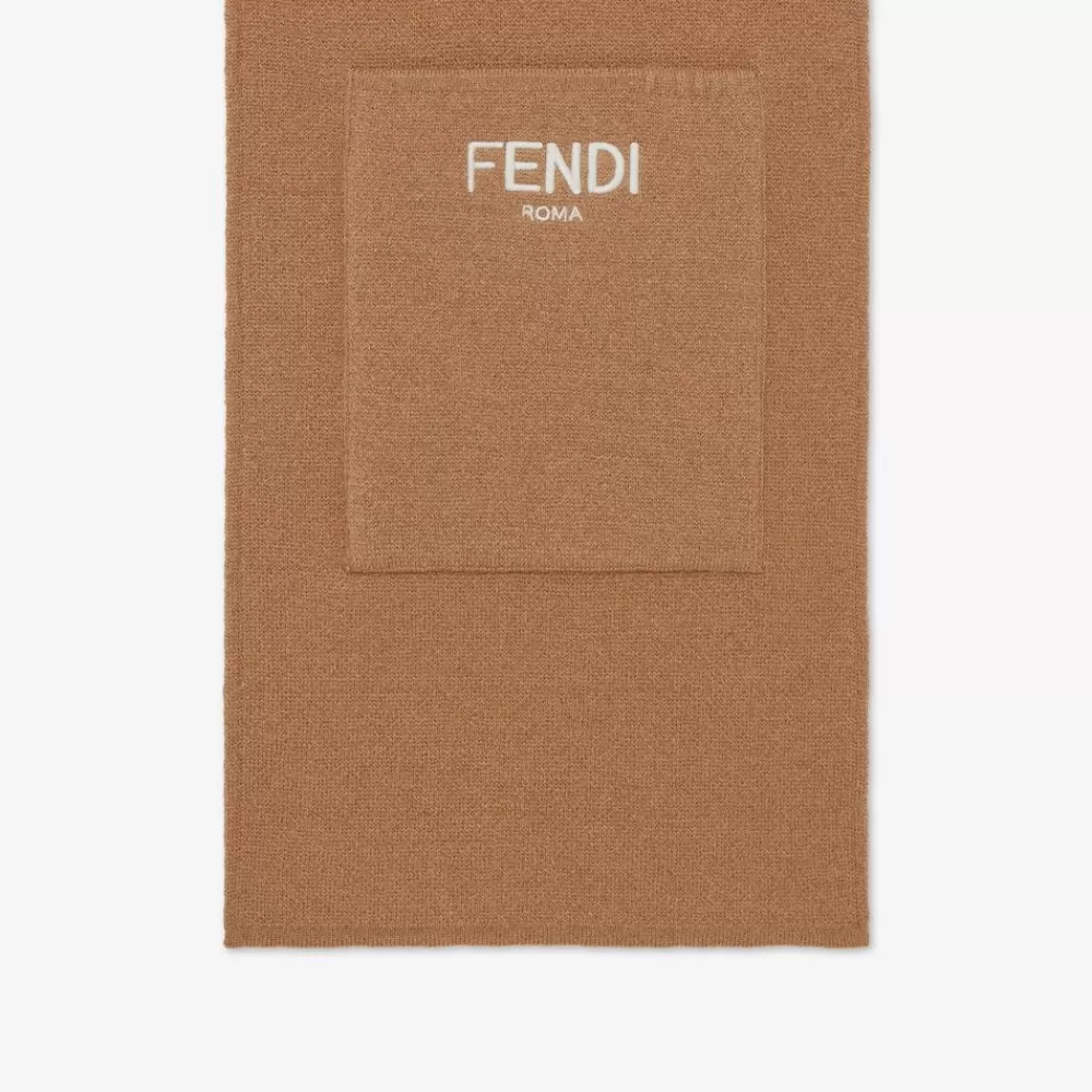 Accessori>Fendi Sciarpa Junior In Lana Reversibile Beige