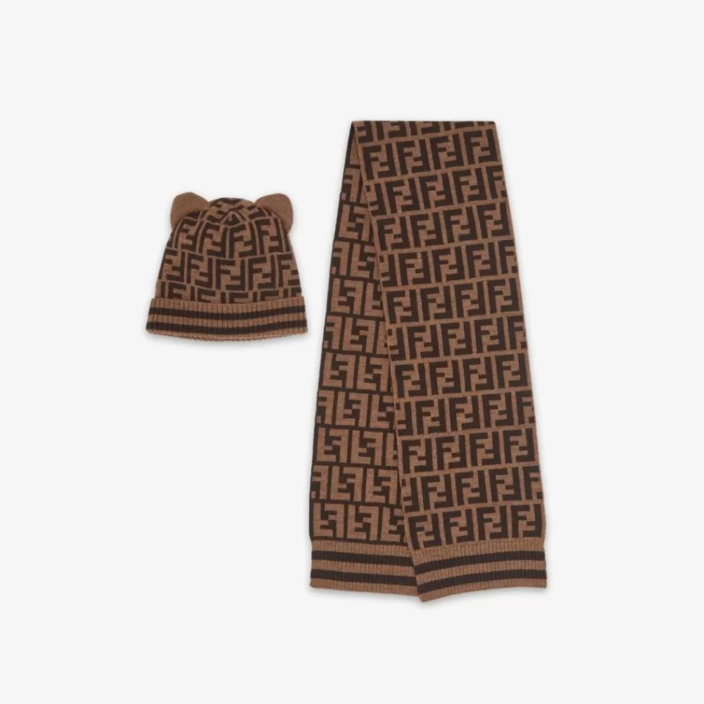 Bambina>Fendi Sei In Maglia Sciarpa E Cappello Con Logo