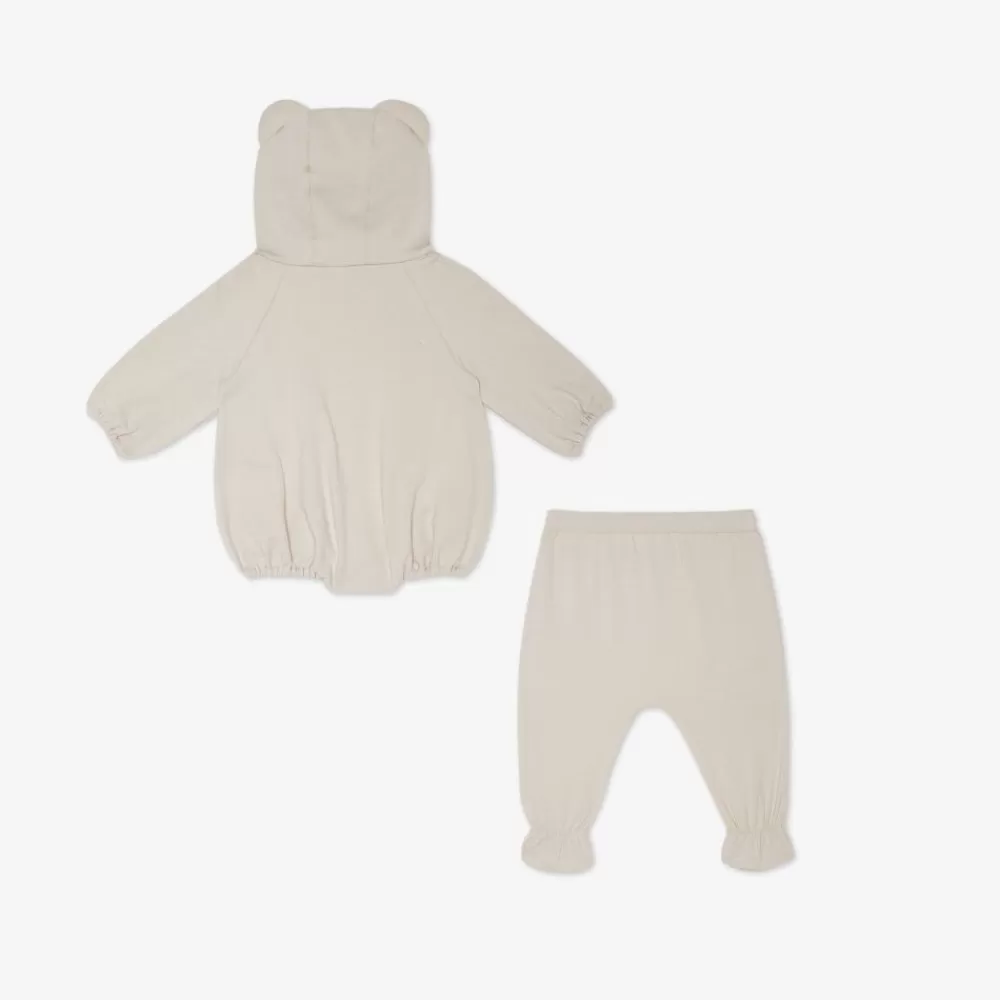 Bambina>Fendi Set Baby In Jersey Beige Con Stampa Orso