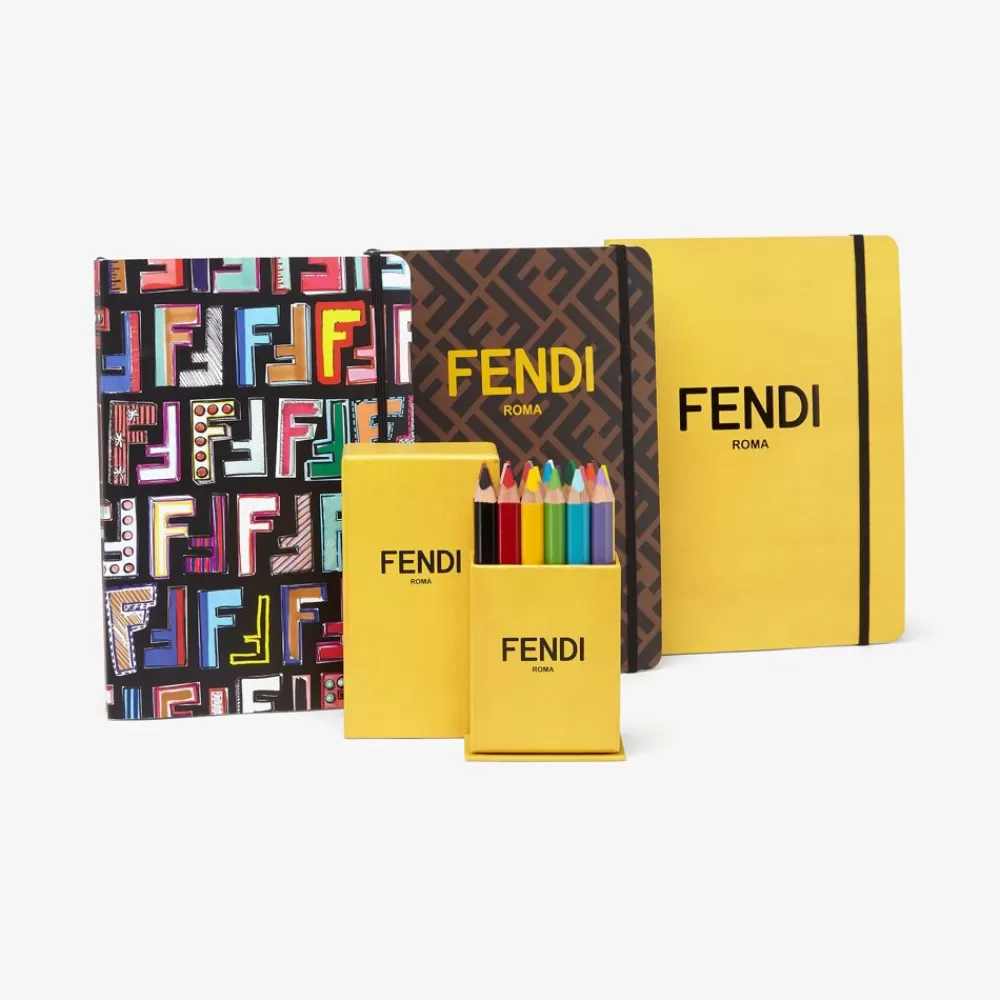 Accessori>Fendi Set "Back To School" Con Quaderni Multicolor + Matite Colorate