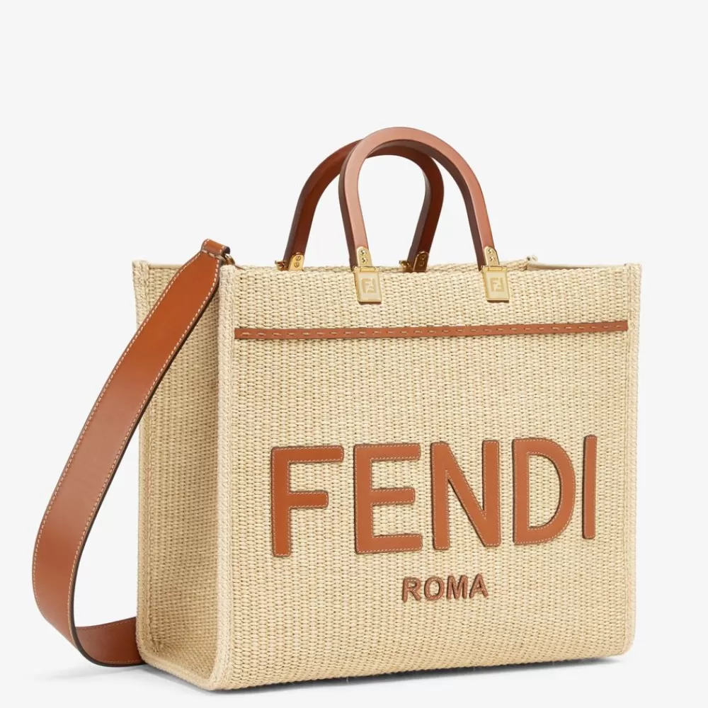 Borse Tote>Fendi Shopper In Paglia Naturale