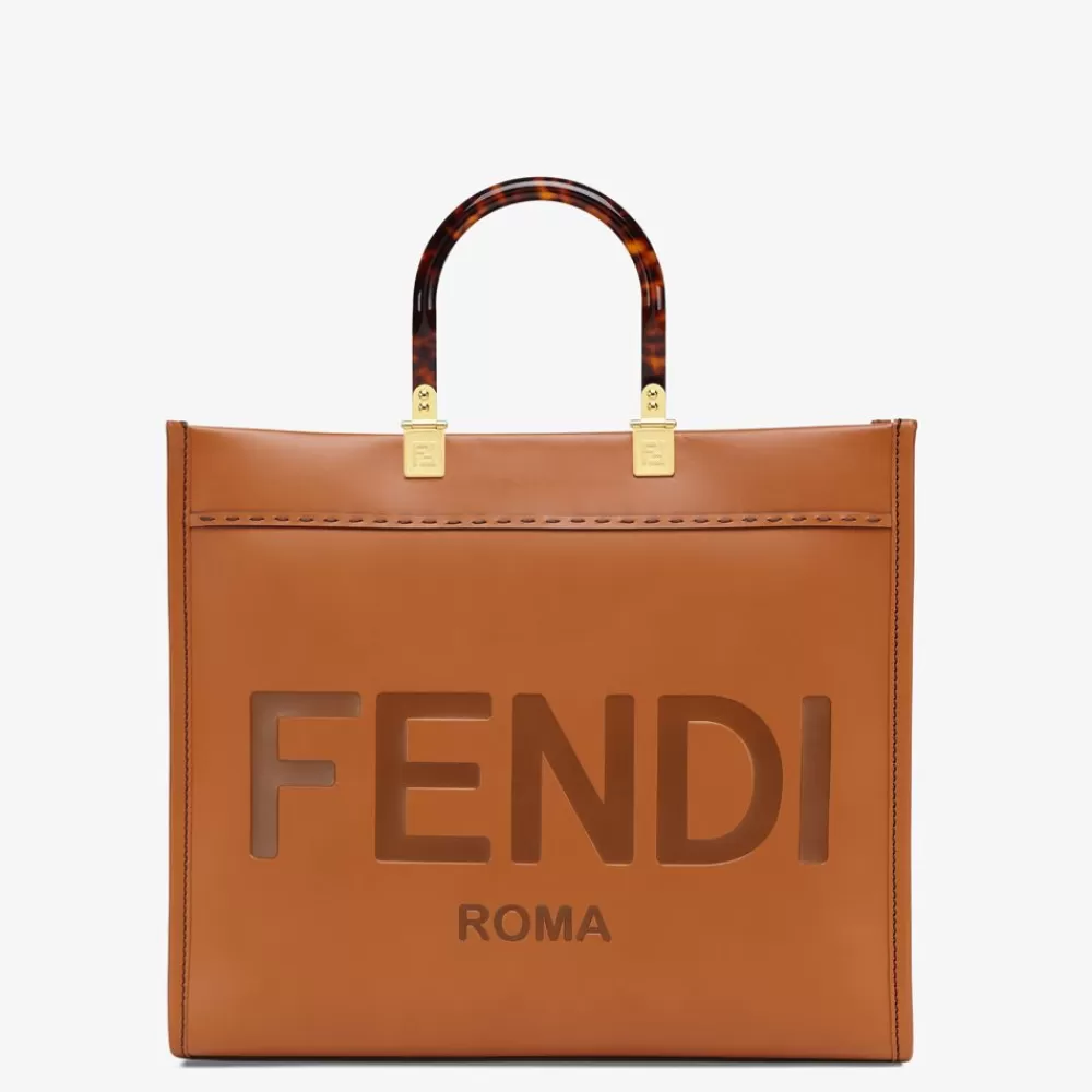 Timeless>Fendi Shopper In Pelle Marrone