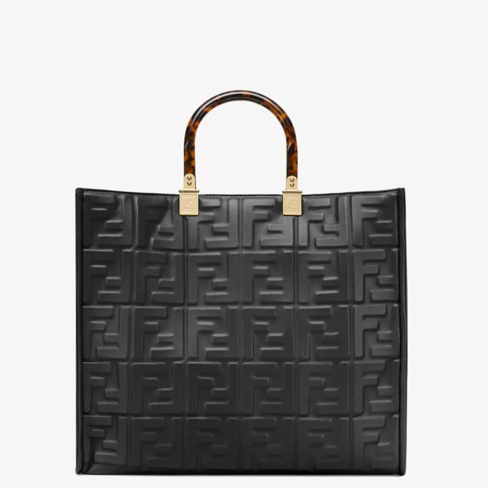 Borse Tote>Fendi Shopper In Pelle Nera