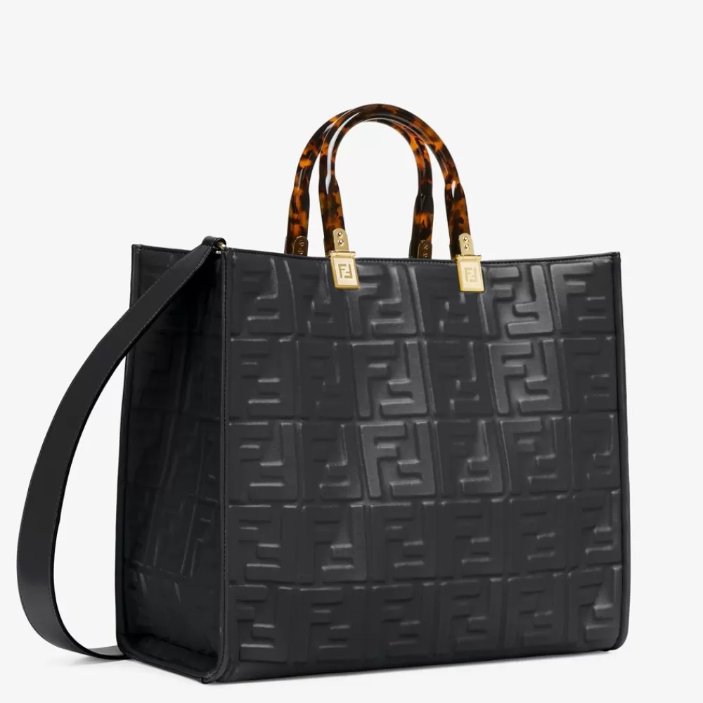 Borse Tote>Fendi Shopper In Pelle Nera
