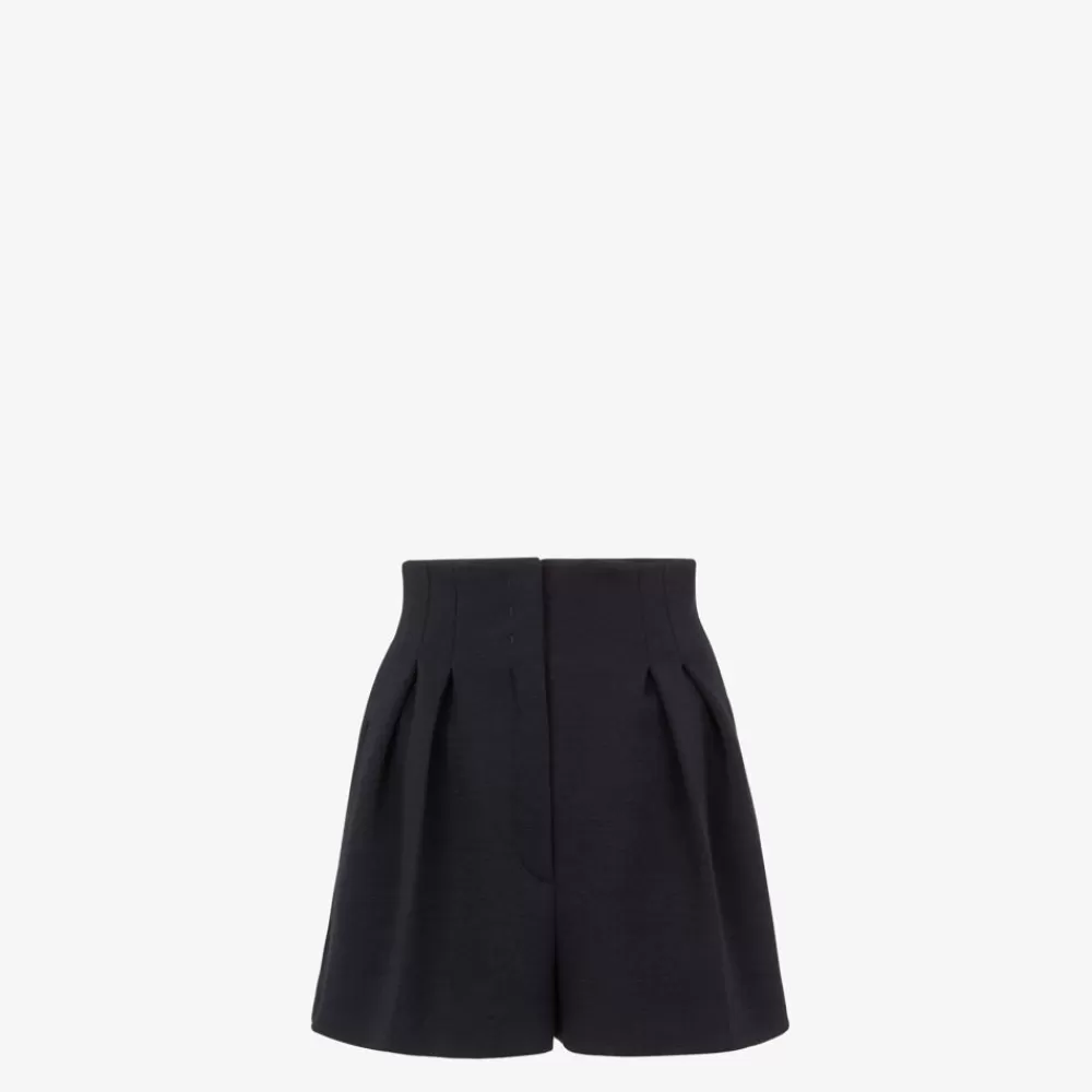 Pantaloni E Shorts>Fendi Short In Piquet Nero