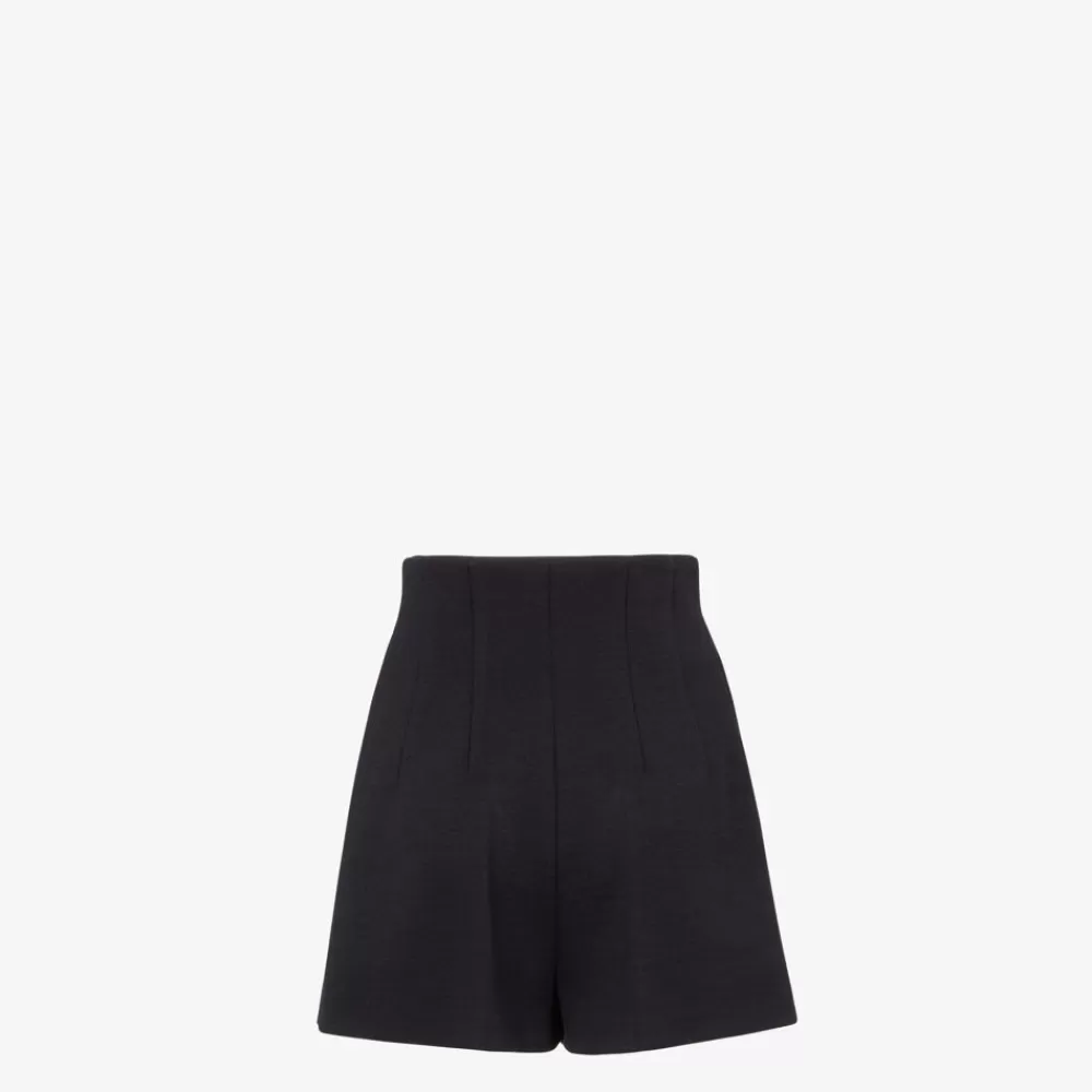 Pantaloni E Shorts>Fendi Short In Piquet Nero