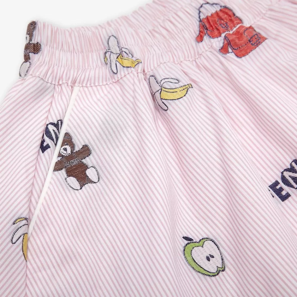 Bambina>Fendi Shorts Baby In Popeline Rosa E Multicolor
