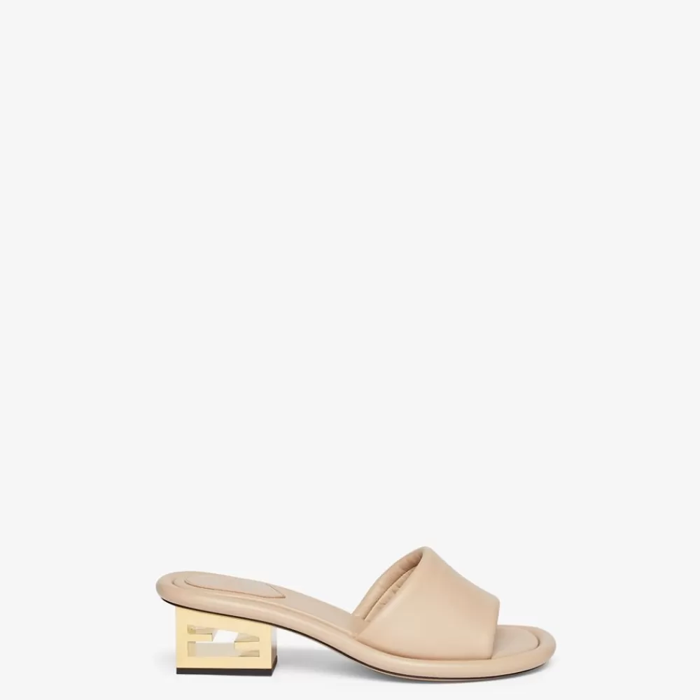 Slides E Sandali>Fendi Slide In Nappa Beige