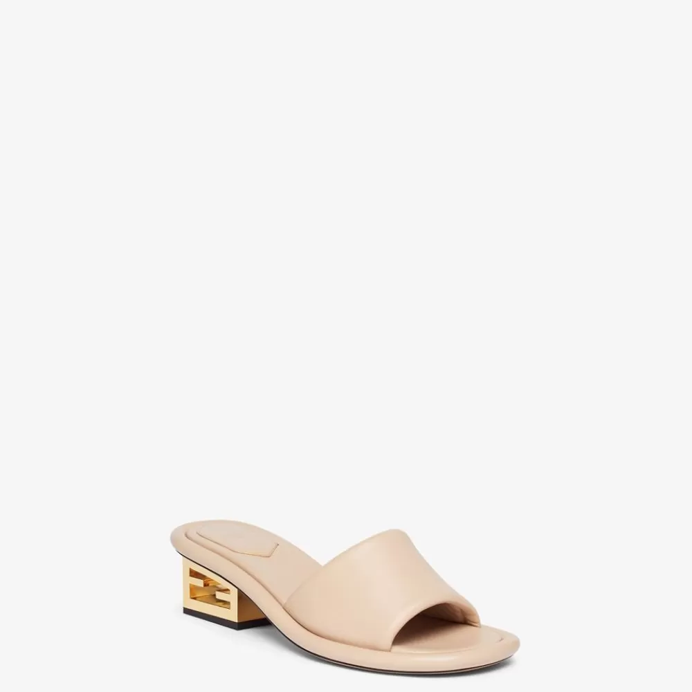 Slides E Sandali>Fendi Slide In Nappa Beige