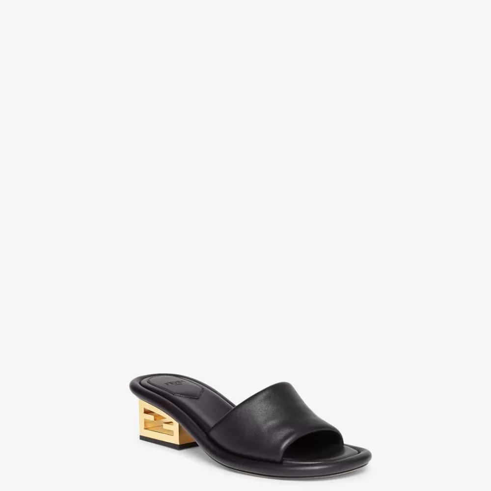 Slides E Sandali>Fendi Slide In Nappa Nera