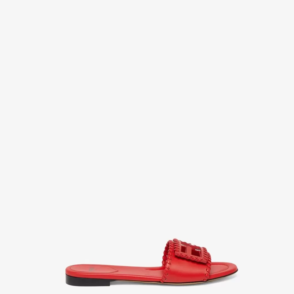 Slides E Sandali>Fendi Slide In Pelle Rossa