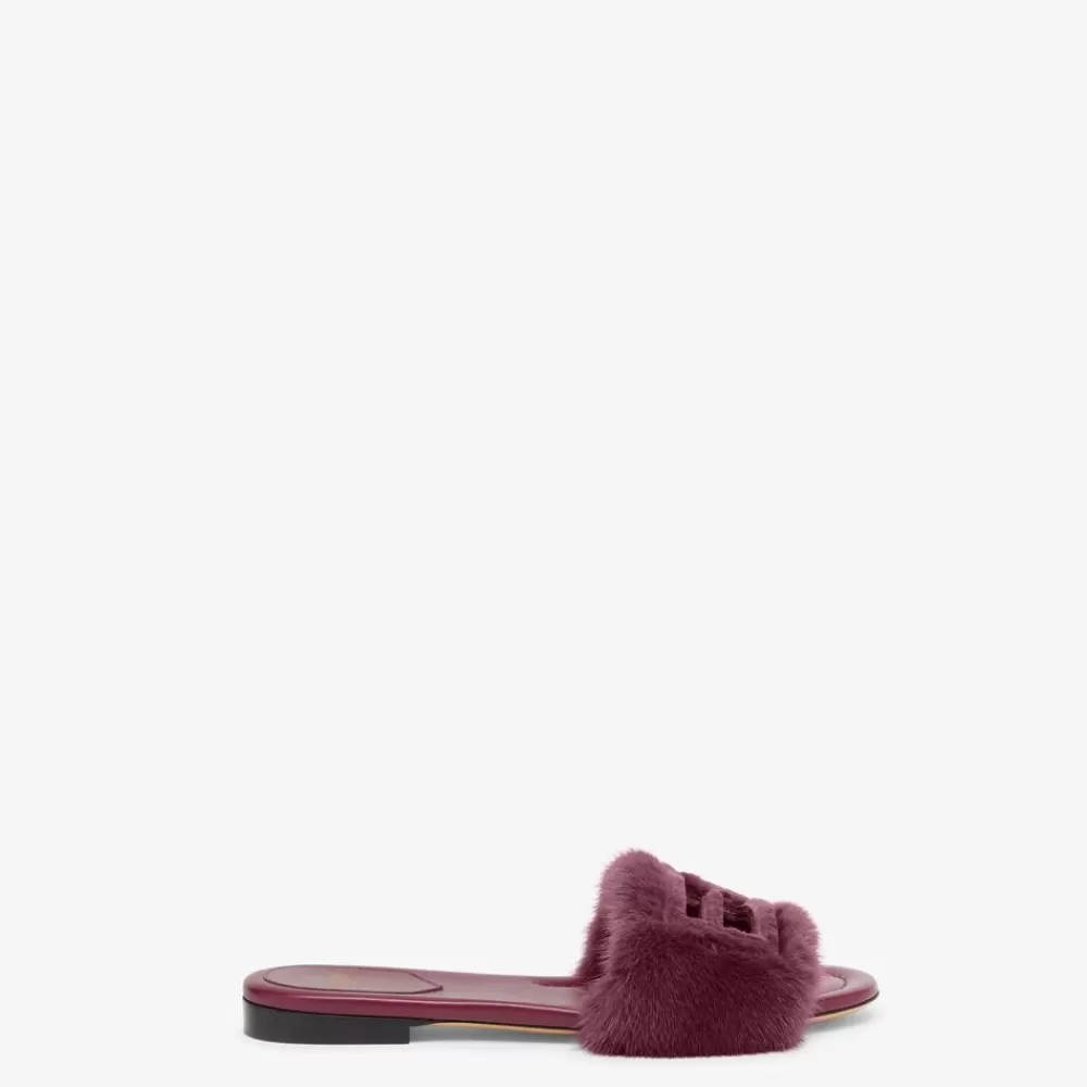 Slides E Sandali>Fendi Slide In Visone Rosso