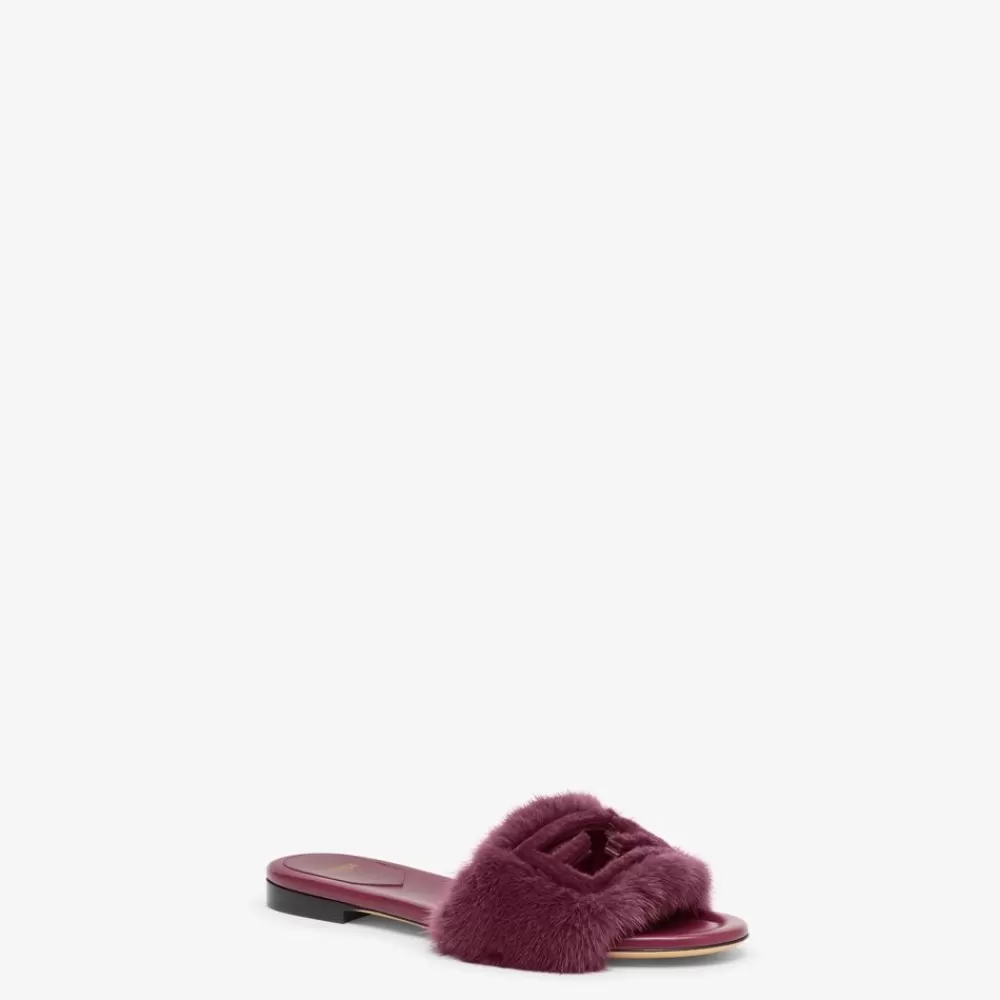 Slides E Sandali>Fendi Slide In Visone Rosso