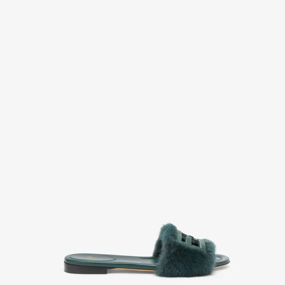 Slides E Sandali>Fendi Slide In Visone Verde
