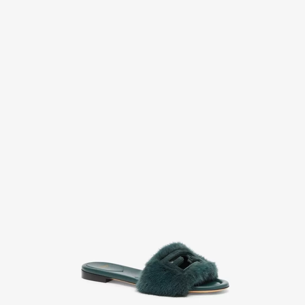 Slides E Sandali>Fendi Slide In Visone Verde
