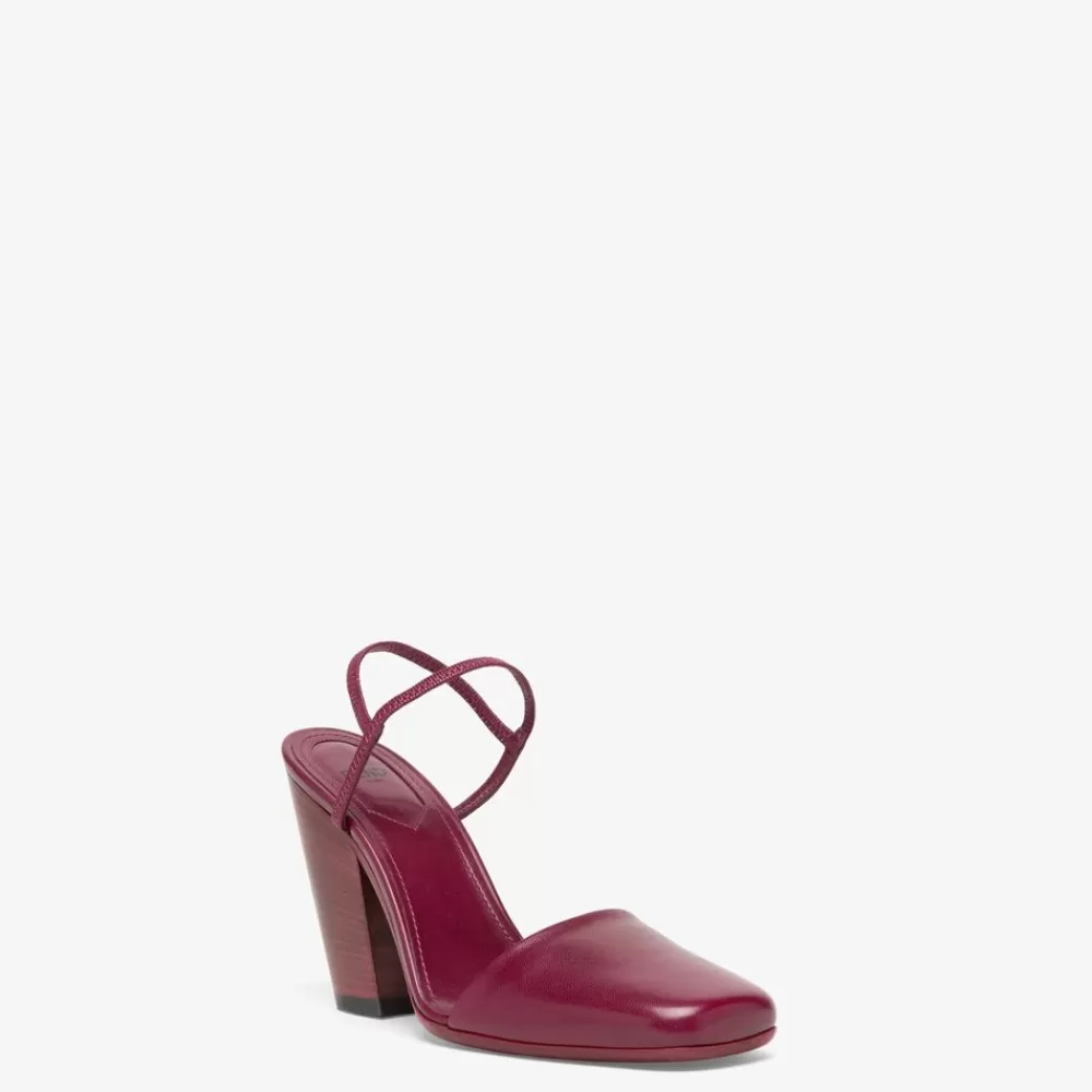 Decollete>Fendi Slingback In Nappa Rossa