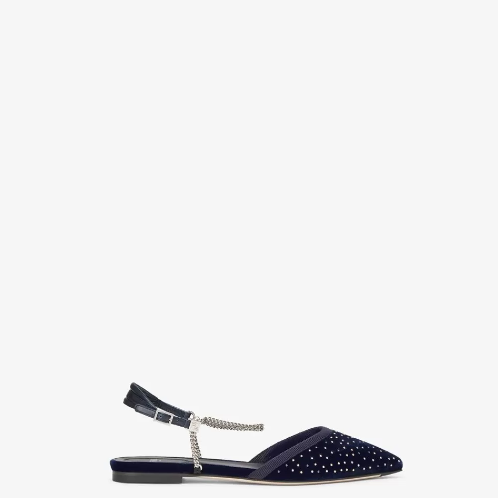Decollete>Fendi Slingback In Velluto Blu