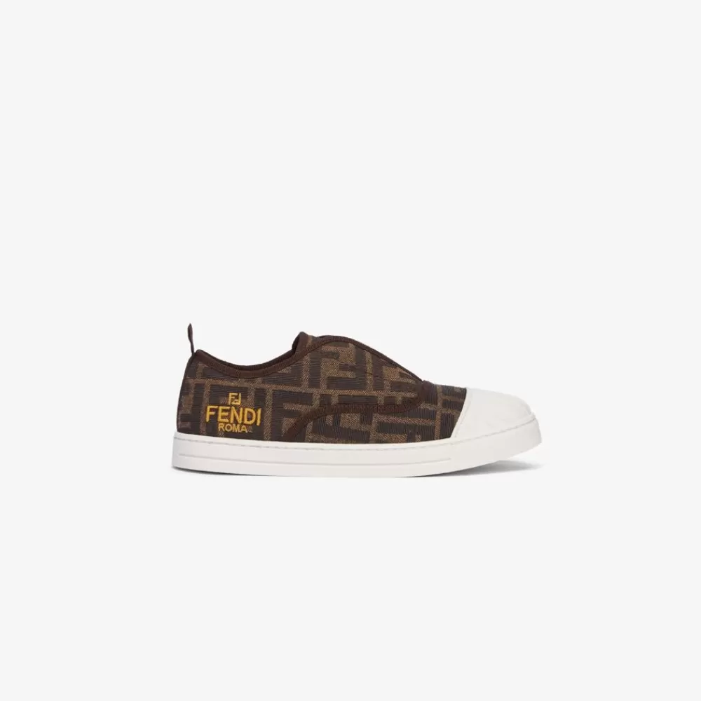 Scarpe>Fendi Sneaker Junior In Jacquard Tabacco