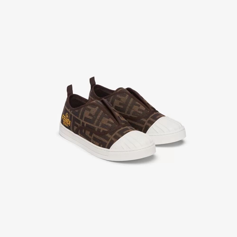 Scarpe>Fendi Sneaker Junior In Jacquard Tabacco