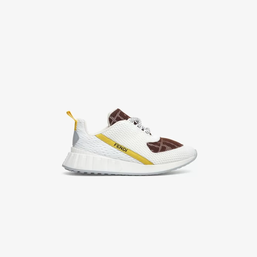 Scarpe>Fendi Sneaker Junior In Rete Bianca E Logo
