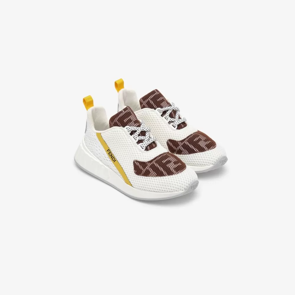 Scarpe>Fendi Sneaker Junior In Rete Bianca E Logo