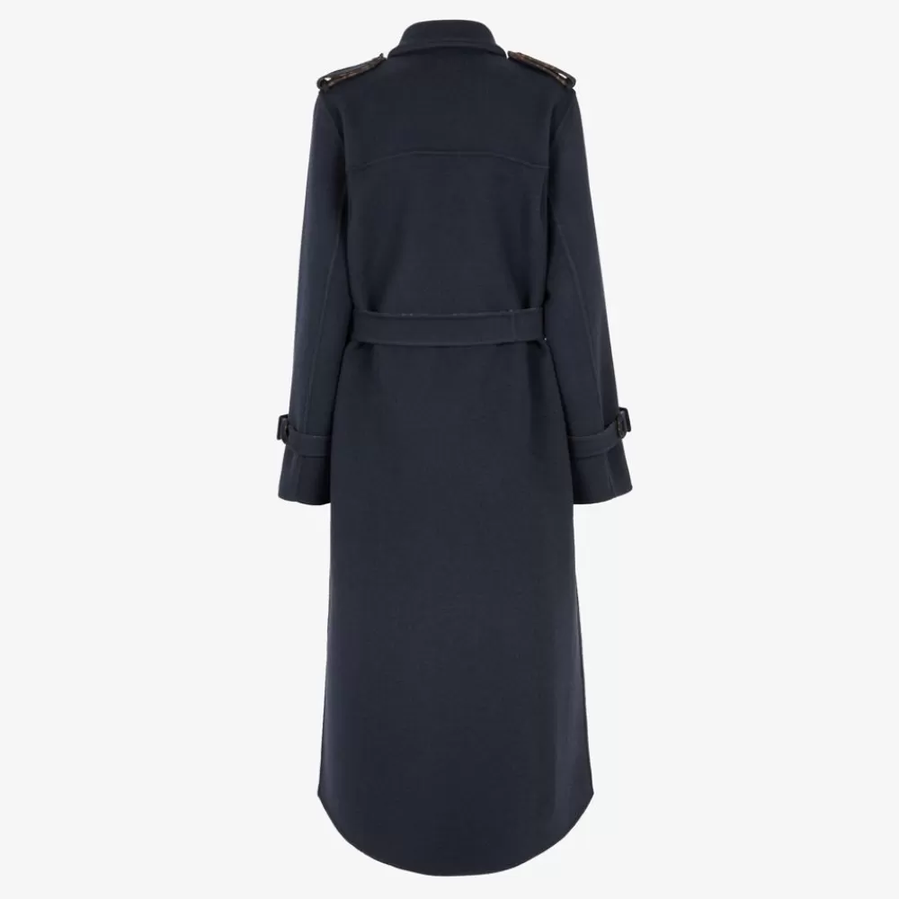 Cappotti E Capispalla>Fendi Soprabito In Lana Blu