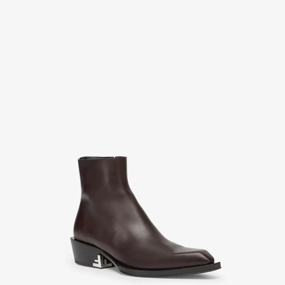 Stivaletti E Scarpe Allacciate>Fendi Stivale In Pelle Marrone