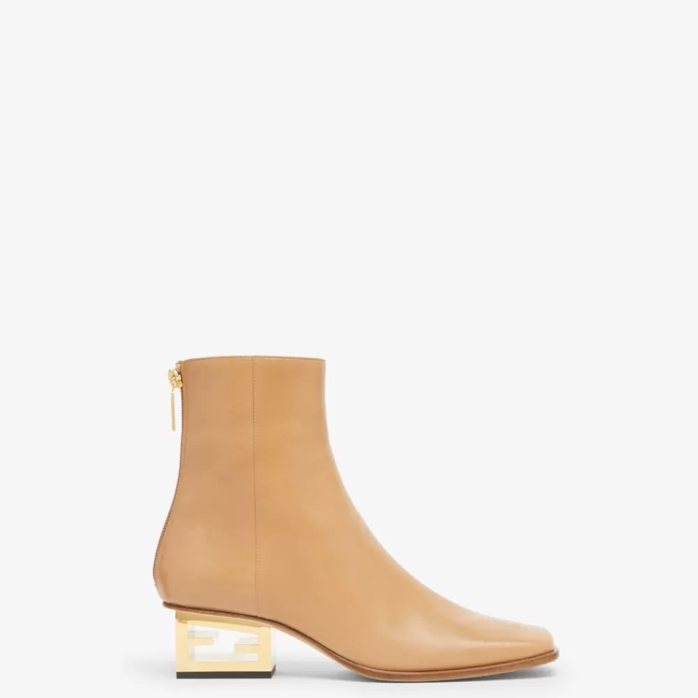 Stivali E Stivaletti>Fendi Stivaletto In Nappa Beige