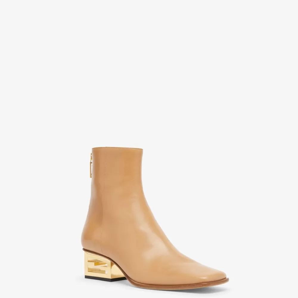 Stivali E Stivaletti>Fendi Stivaletto In Nappa Beige