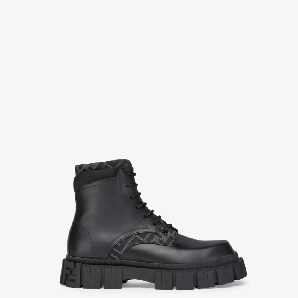 Stivaletti E Scarpe Allacciate>Fendi Stivaletto In Pelle Nera