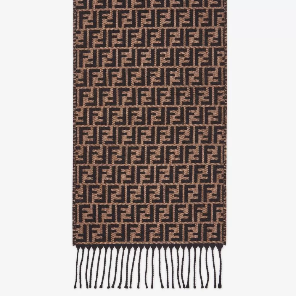 Sciarpe>Fendi Stola In Lana Marrone