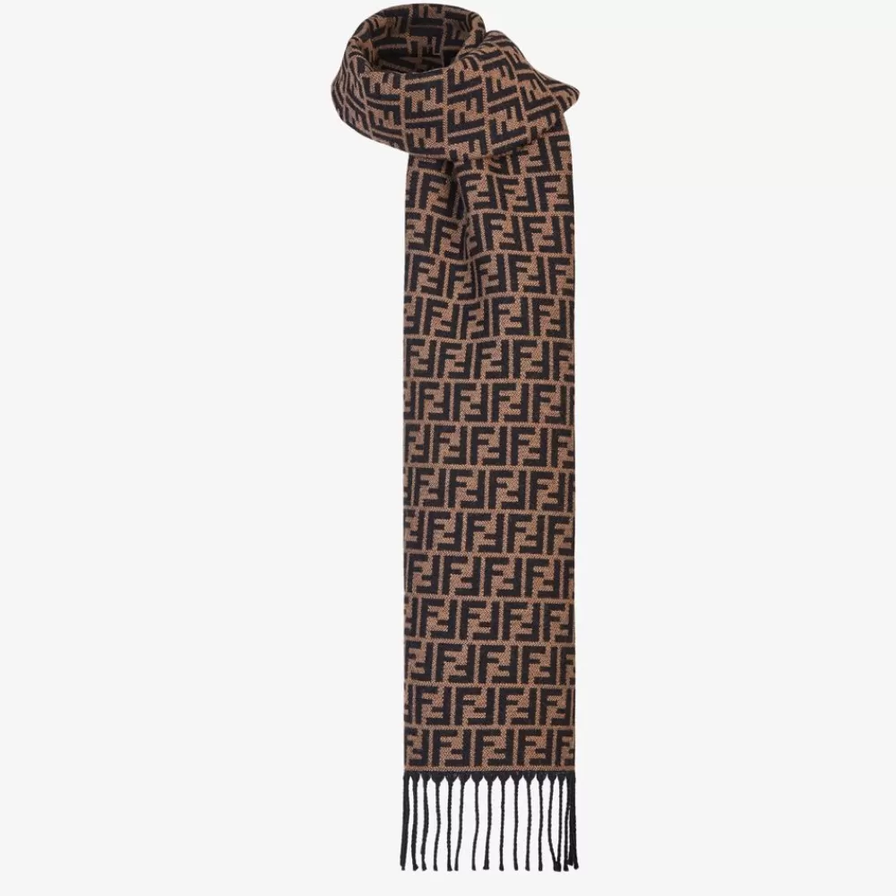Sciarpe>Fendi Stola In Lana Marrone