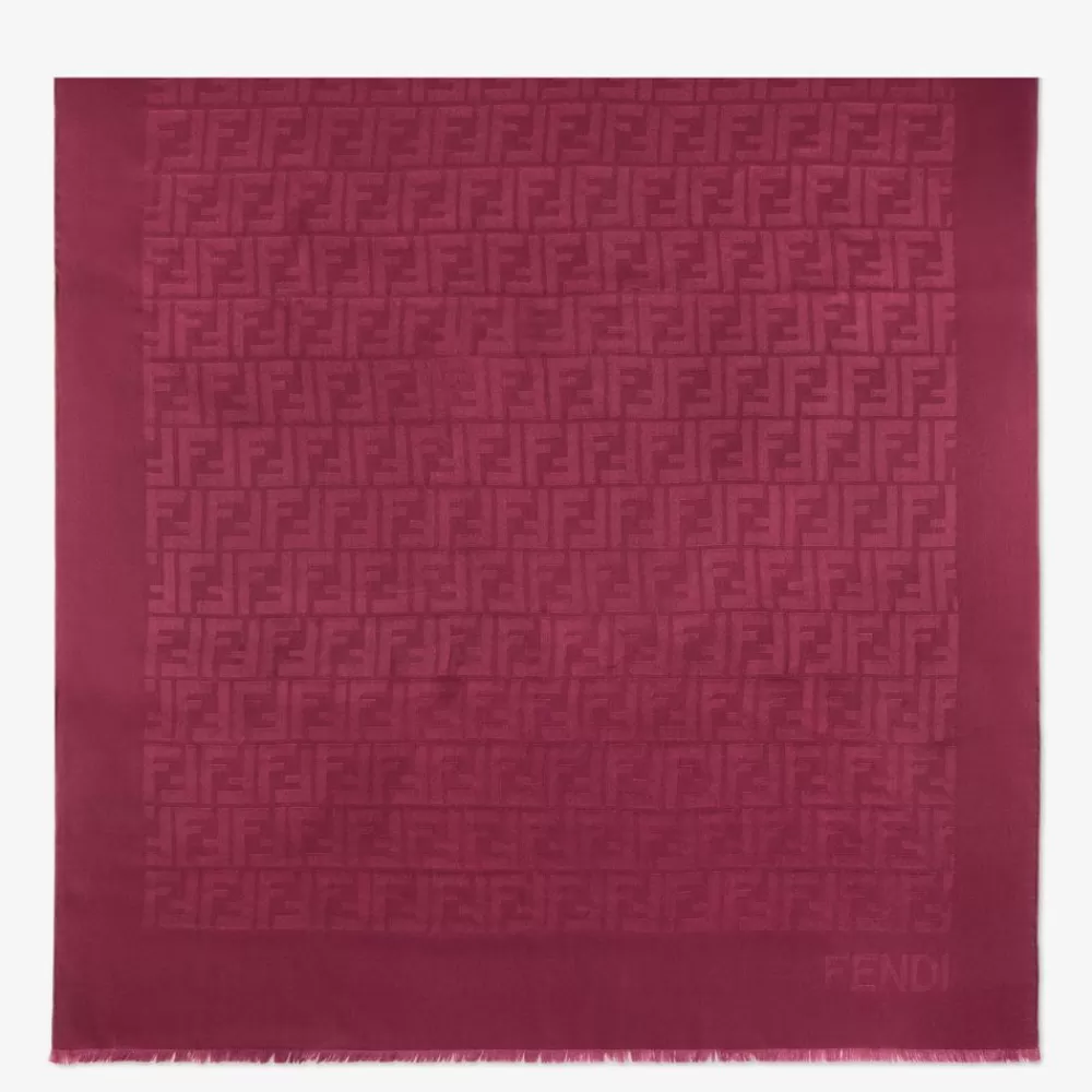 Foulard In Seta>Fendi Stola In Seta Bordeaux