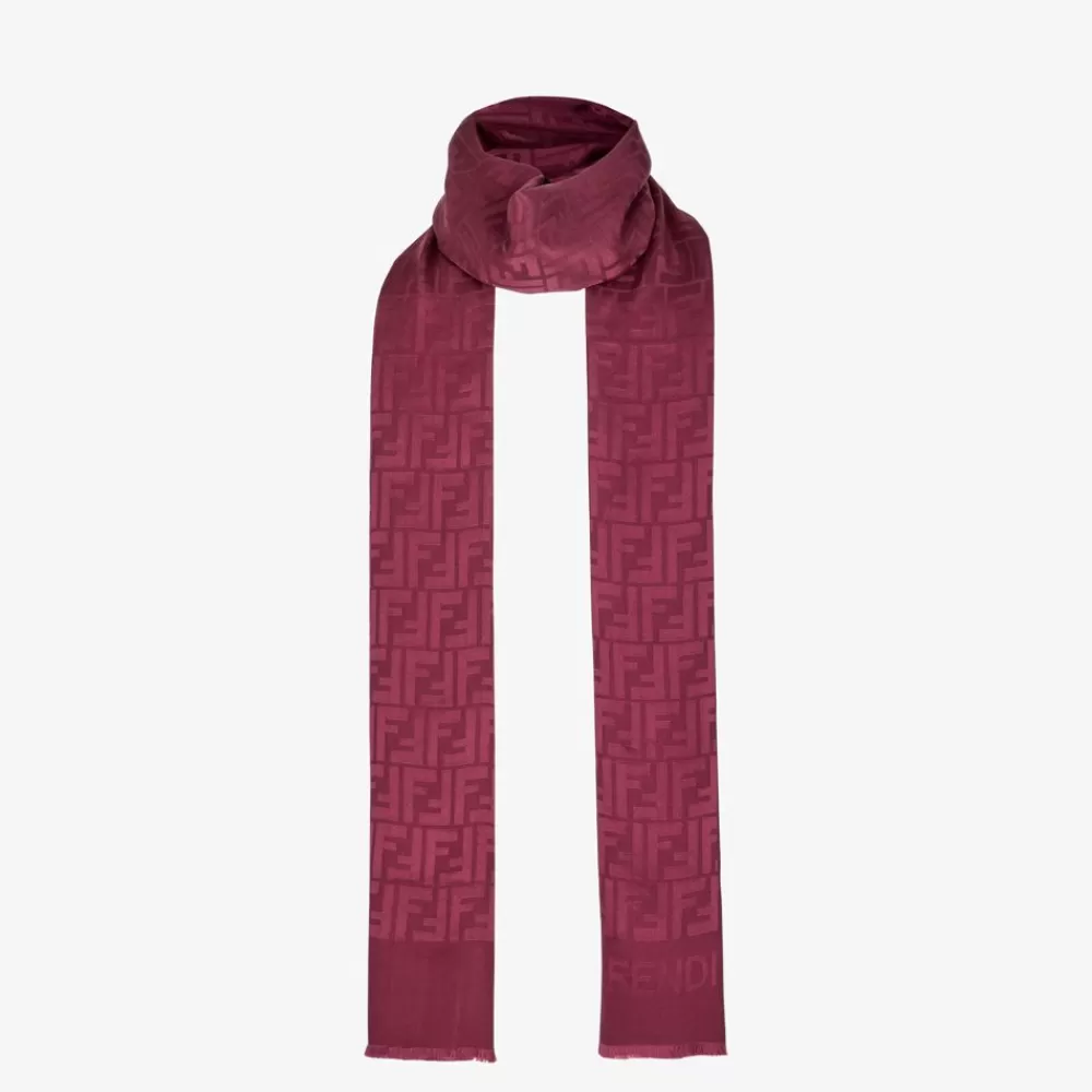 Foulard In Seta>Fendi Stola In Seta Bordeaux