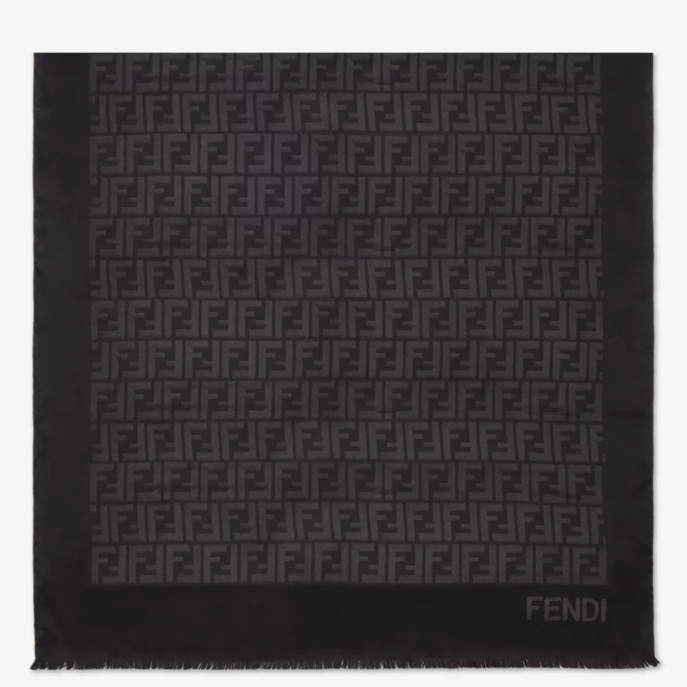 Foulard In Seta>Fendi Stola In Seta Nera