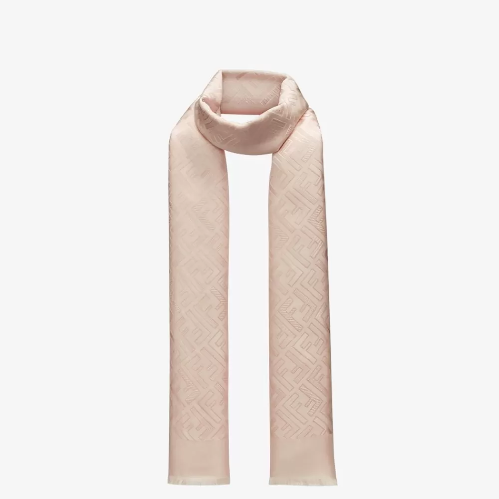 Foulard In Seta>Fendi Stola In Seta Rosa