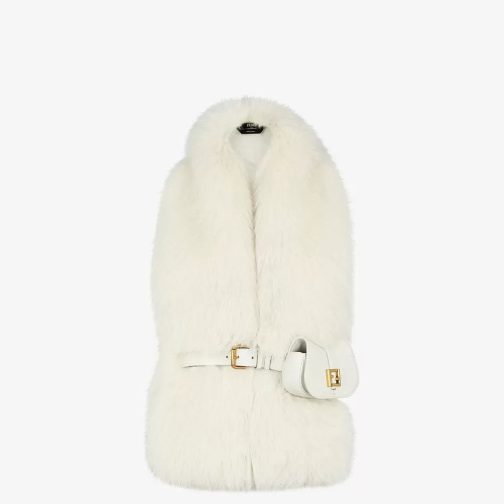 Sciarpe E Poncho>Fendi Stola In Volpe Bianca