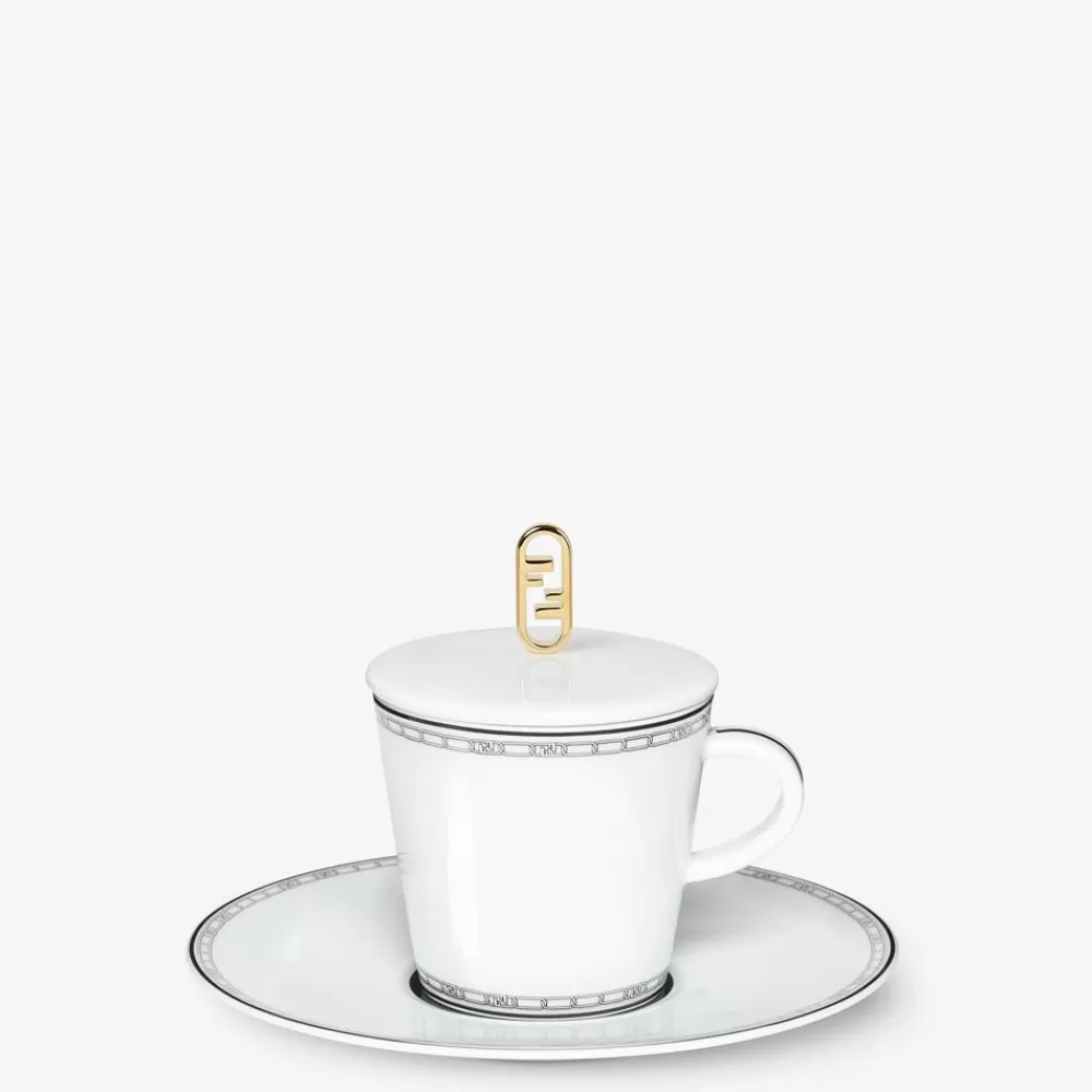 Accessori Per La Tavola>Fendi Tazza Da Te In Porcellana Bianca