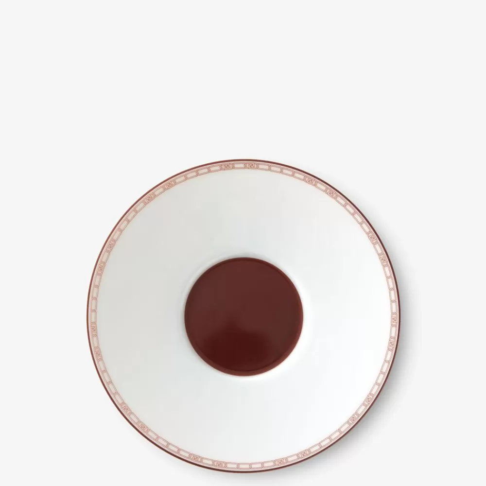 Accessori Per La Tavola>Fendi Tazza Da Te In Porcellana Bianca E Rosso Mattone