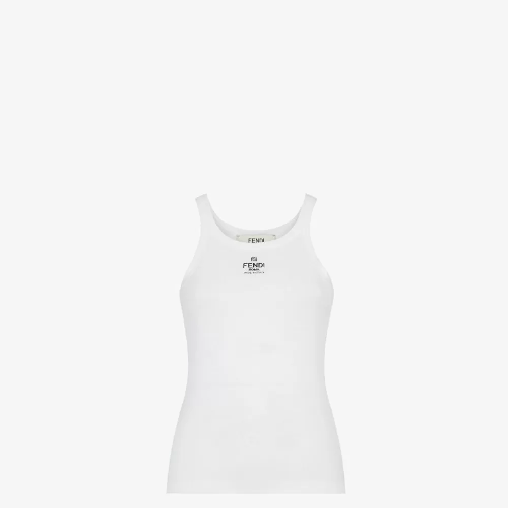 Activewear>Fendi Top In Cotone Bianco