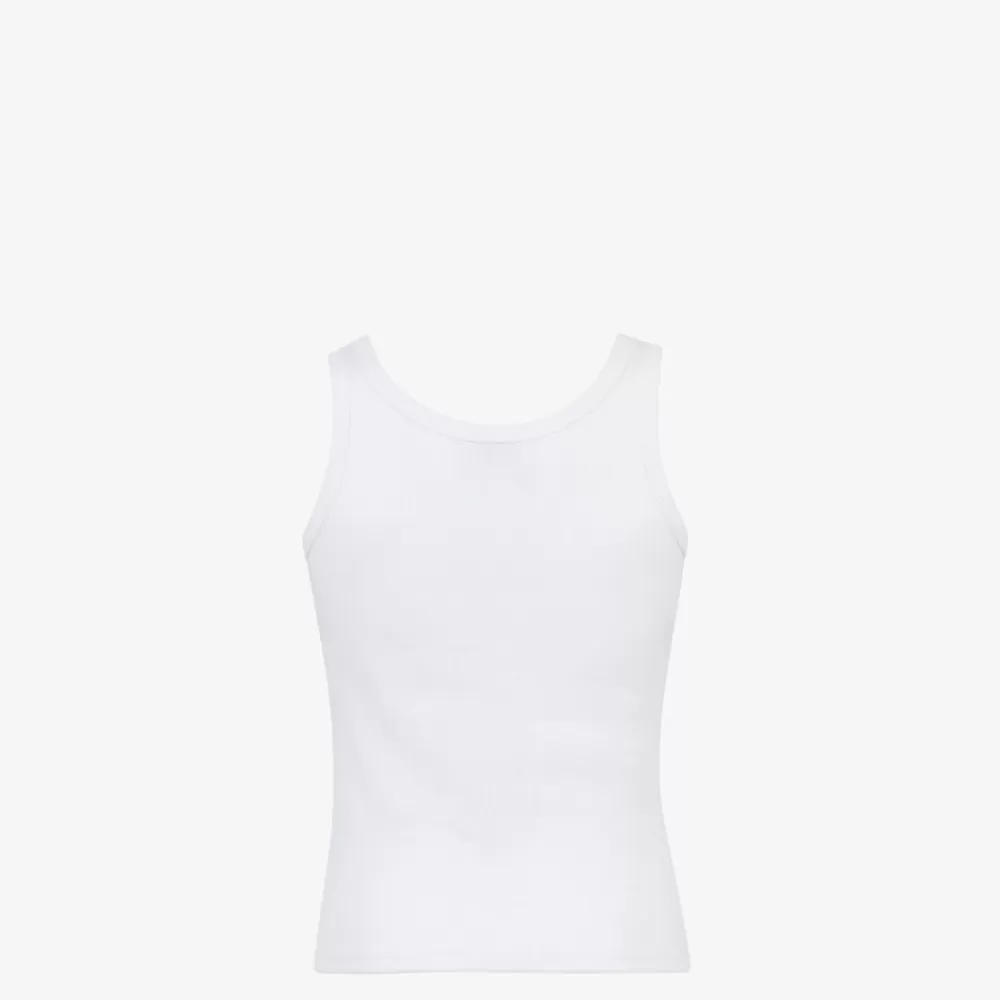 T-Shirt E Polo>Fendi Top In Jersey Bianco