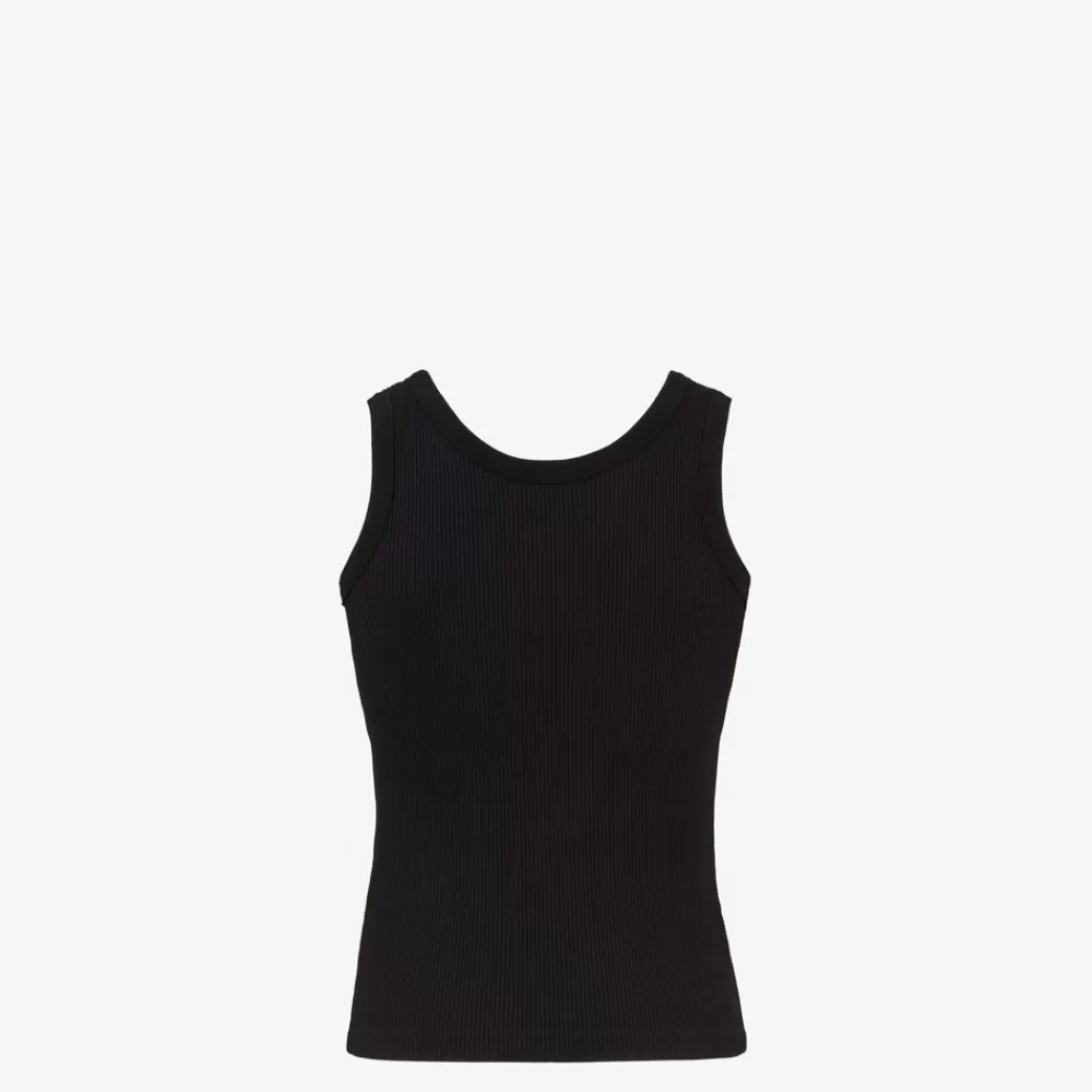 T-Shirt E Polo>Fendi Top In Jersey Nero