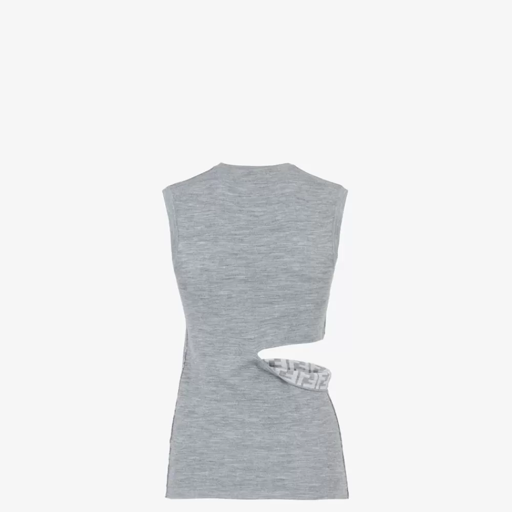 Completi>Fendi Top In Lana Grigia