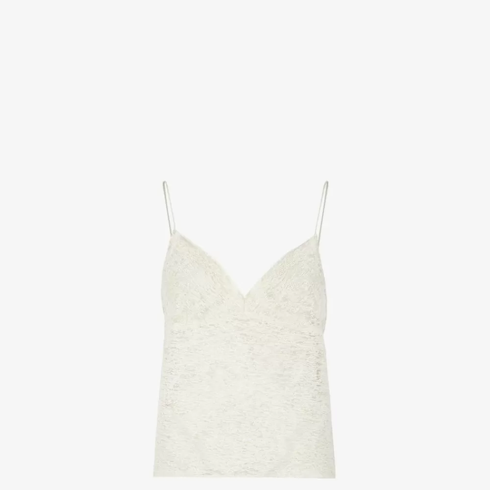 Top E Camicie>Fendi Top In Pizzo Bianco